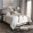 Bowery Hill Modern Tufted Full Low Profile Bed in Light Gray