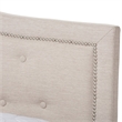 Bowery Hill Modern Fabric Tufted Full Low Profile Bed in Light Beige