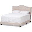 Bowery Hill Modern Tufted King Low Profile Bed in Light Beige