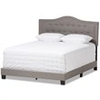 Bowery Hill Modern Tufted Queen Low Profile Bed in Light Gray