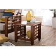 Bowery Hill Modern Wood End Table with Open Shelf in Cherry Brown