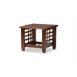 Bowery Hill Modern Wood End Table with Open Shelf in Cherry Brown
