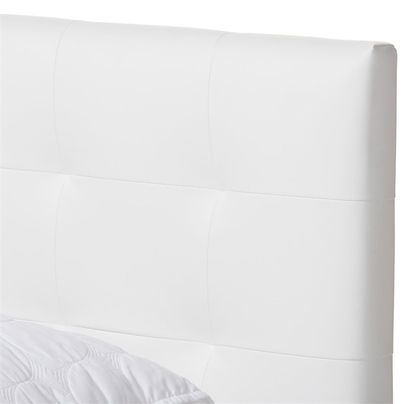 Bowery Hill Modern Wood Queen Platform Bed in White/Mahogany Brown