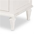 Bowery Hill Provincial Style Hardwood 3 Drawer Nightstand in Whitewashed