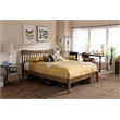 Bowery Hill Farmhouse Wood King Platform Bed with Tapered Legs in Walnut