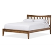 Bowery Hill Farmhouse Wood King Platform Bed with Tapered Legs in Walnut