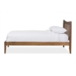 Bowery Hill Farmhouse Wood King Platform Bed with Tapered Legs in Walnut