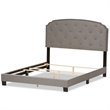 Bowery Hill Modern Tufted Queen Low Profile Bed in Light Gray