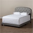 Bowery Hill Modern Tufted Queen Low Profile Bed in Light Gray