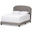 Bowery Hill Modern Tufted Queen Low Profile Bed in Light Gray