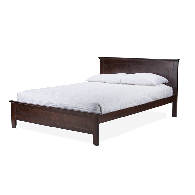 Bowery Hill Contemporary Wood Full Panel Bed in Cappuccino