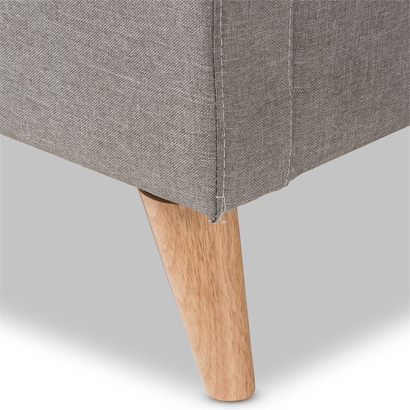Bowery Hill Contemporary Tufted King Platform Bed in Light Gray