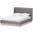 Bowery Hill Contemporary Tufted King Platform Bed in Light Gray