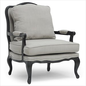 bowery hill modern classic antique french accent chair in beige