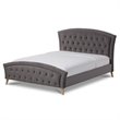 Bowery Hill Contemporary Queen Platform Bed in Gray