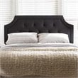Bowery Hill Contemporary Fabric Tufted Queen Headboard in Dark Gray