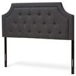 Bowery Hill Contemporary Fabric Tufted Queen Headboard in Dark Gray