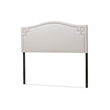 Bowery Hill Contemporary Fabric Upholstered King Headboard w/ Wood Frame in Gray