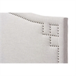 Bowery Hill Contemporary Fabric Upholstered King Headboard w/ Wood Frame in Gray
