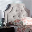 Bowery Hill Modern Fabric Tufted Twin Headboard in Grayish Beige