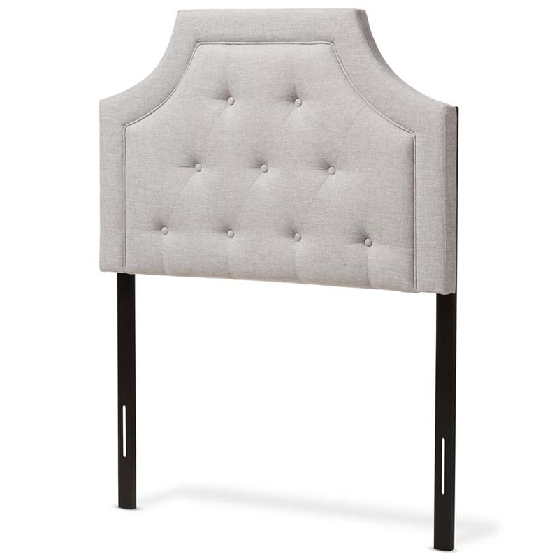 Bowery Hill Modern Fabric Tufted Twin Headboard in Grayish Beige