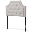 Bowery Hill Modern Fabric Tufted Twin Headboard in Grayish Beige