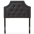 Bowery Hill Contemporary Fabric Tufted Twin Headboard in Dark Gray