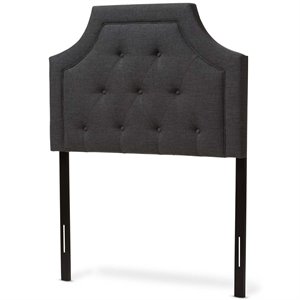 Bowery Hill Contemporary Fabric Tufted Twin Headboard in Dark Gray