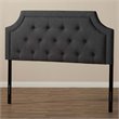 Bowery Hill Contemporary Fabric Tufted King Headboard in Gray