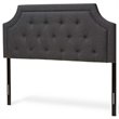 Bowery Hill Contemporary Fabric Tufted King Headboard in Gray