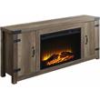 Bowery Hill Fireplace with Storage in Rustic Oak