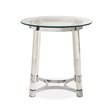 Bowery Hill Modern Metal End Table with Glass Top in Chrome/Clear