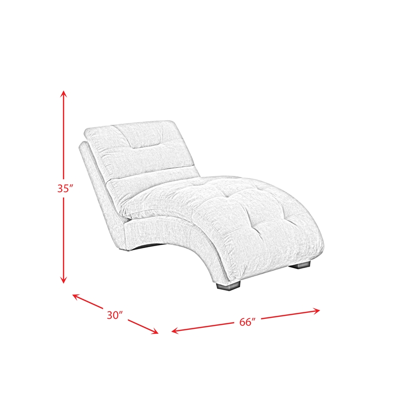 Bowery Hill Mid-Century Fabric Chaise Lounge