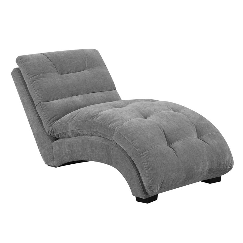 Bowery Hill Mid-Century Fabric Chaise Lounge