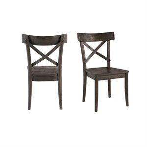 Bowery Hill Contemporary Wooden Side Chair (Set of 2)