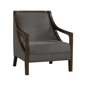 Bowery Hill Transitional Accent Chair with Brown Frame