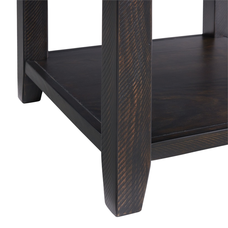 Bowery Hill Contemporary 3-Drawer Sofa Table in Espresso