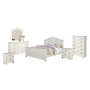 bowery hill contemporary 6 piece king bedroom set in white