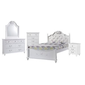 bowery hill contemporary 5 piece full bedroom set in white