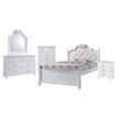 Bowery Hill Contemporary Solid Wood 5 Piece Full Bedroom Set in White