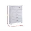 Bowery Hill Contemporary Solid Wood 5 Piece Full Bedroom Set in White