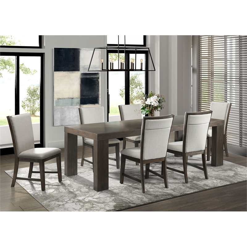 Bowery Hill Upholstered Gray Side Chair Rectangular Foam Cushion 20