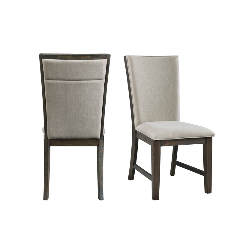 Bowery Hill Upholstered Gray Side Chair Rectangular Foam Cushion 20