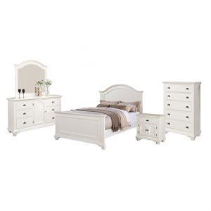 bowery hill contemporary 5 piece queen bedroom set in white