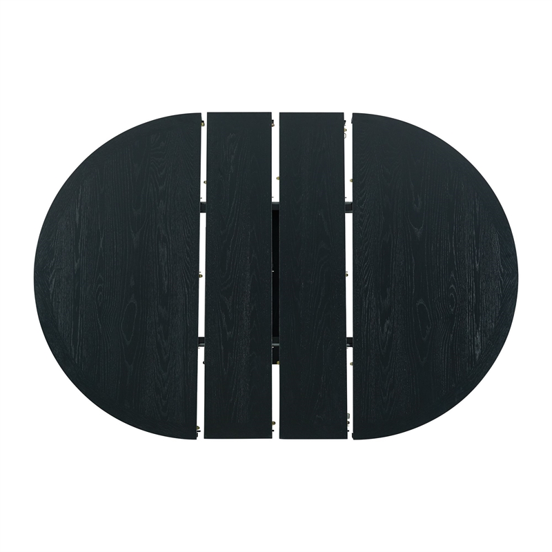 Bowery Hill Contemporary 4PC Oval Dining Table Set in Black