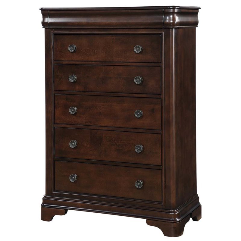 Bowery Hill Contemporary Solid Wood 6-Drawers Bedroom Chest in Cherry