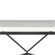Bowery Hill Square Marble Top Coffee Table in White/Black