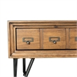 Bowery Hill Modern 2-Drawer Sofa Table in Light Walnut Finish
