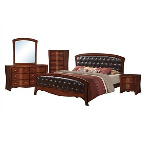 bowery hill contemporary 5 piece king bedroom set in espresso