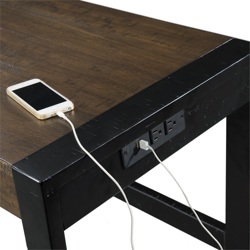 Bowery Hill Transitional Wood Brown Contemporary Multipurpose Bar Table Set